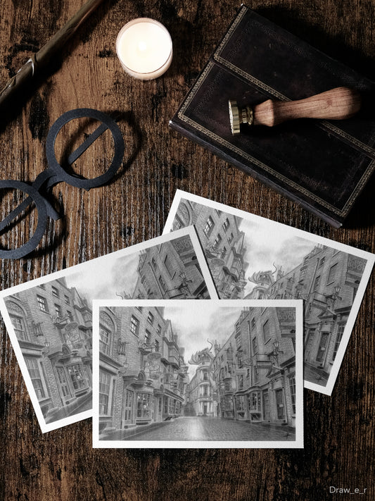 SET OF 3 DIAGON CARDS - Harry Potter