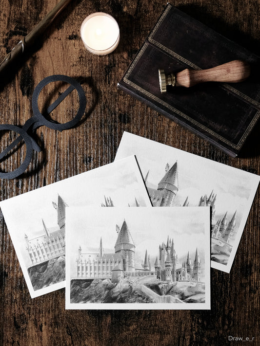 LOT DE 3 CARTES POUDLARD - Harry Potter